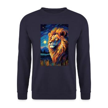 Lion - Sweat-shirt Unisexe - marine - Devant - Alina (178cm) & Michal (187cm)