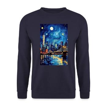 New York - Sweat-shirt Unisexe - marine - Devant - Alina (178cm) & Michal (187cm)