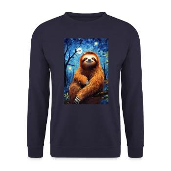 Sloth - Unisex Sweatshirt - navy - Front - Alina (178cm) & Michal (187cm)