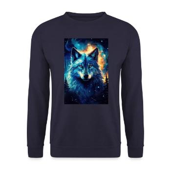 Wolf - Unisex Pullover - Navy - Vorne - Alina (178cm) & Michal (187cm)