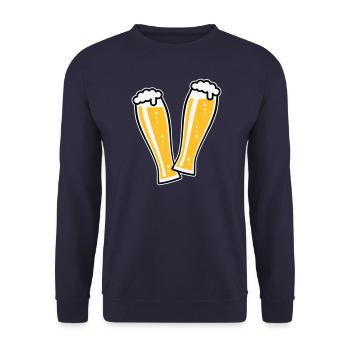 2 verres à bière de blé toast (bière de blé / 3C) - Sweat-shirt Unisexe - marine - Devant - Alina (178cm) & Michal (187cm)