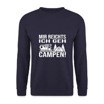 Mir reichts - Ich geh campen! - Unisex Pullover - Navy - Vorne - Alina (178cm) & Michal (187cm)