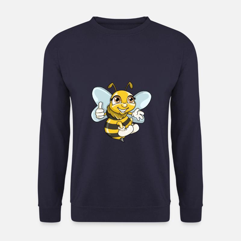Süße Biene Wespe Illustration Cartoon Comic - Unisex Pullover - Navy