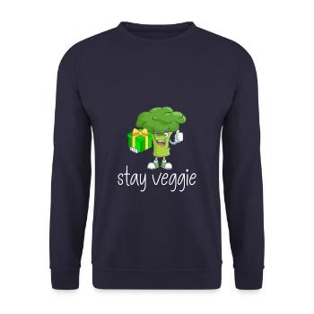 Brokkoli Vegetarisch Geschenk - Unisex Pullover - Navy - Vorne - Alina (178cm) & Michal (187cm)