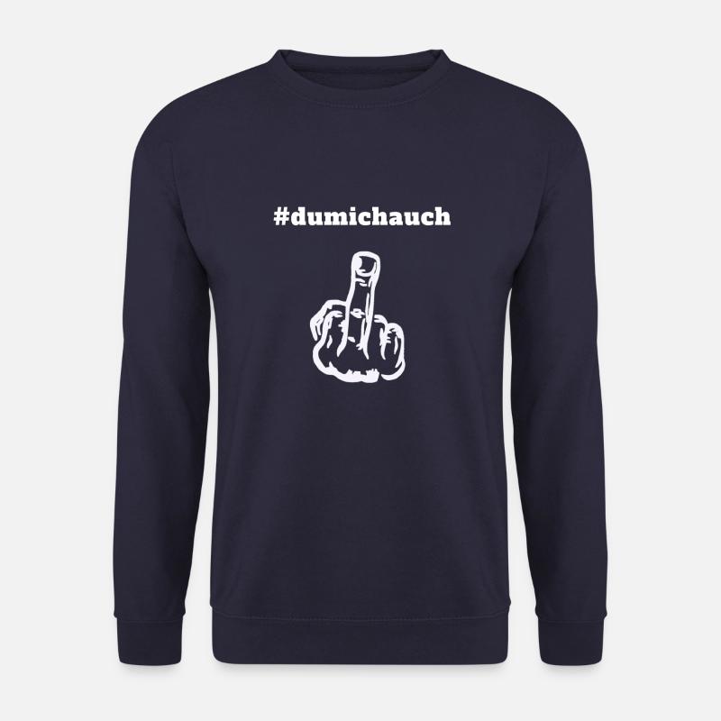 # du mich auch - Stinkefinger - Mittelfinger - Unisex Pullover - Navy