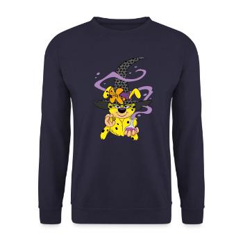 Marsupilami Design Halloween Marsupilamie - Unisex Sweatshirt - navy - Front - Alina (178cm) & Michal (187cm)
