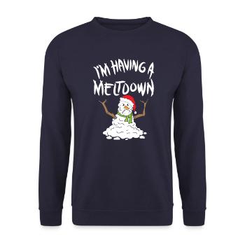 Funny Winter I'm Having A Meltdown Gift - Unisex Sweatshirt - navy - Front - Alina (178cm) & Michal (187cm)