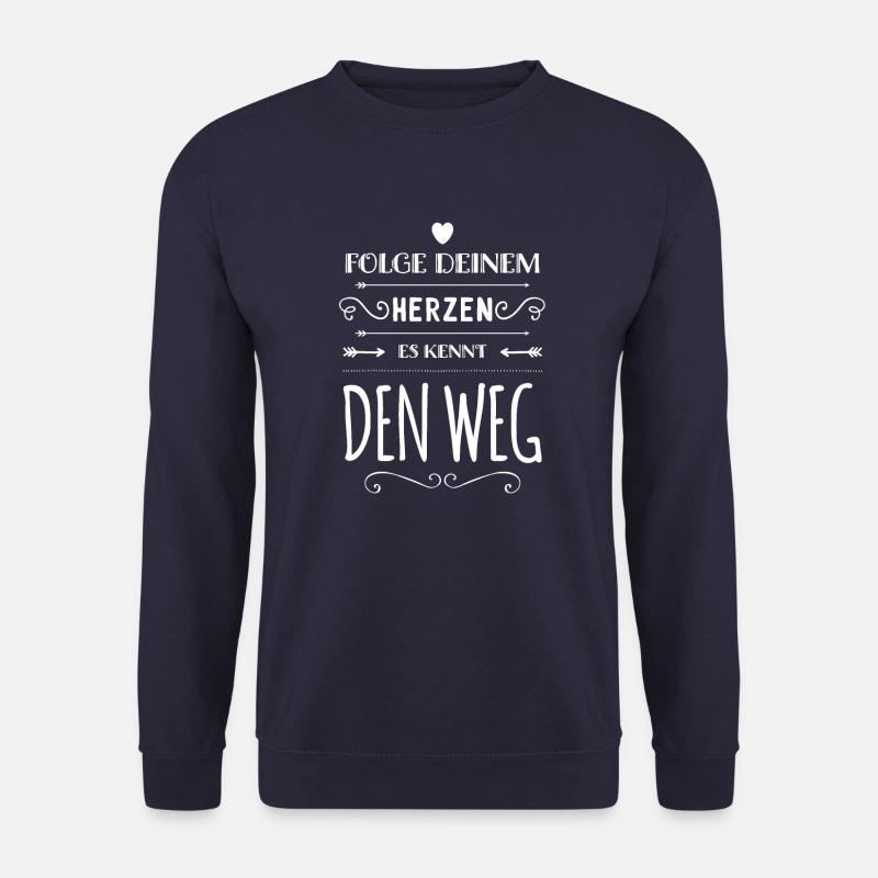 Folge Deinem Herzen weiß - Unisex Pullover - Navy