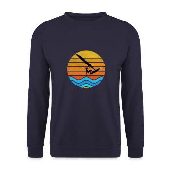 Surfing Windsurf Sea Ocean Board Sail Sunset Love - Unisex Sweatshirt - navy - Front - Alina (178cm) & Michal (187cm)