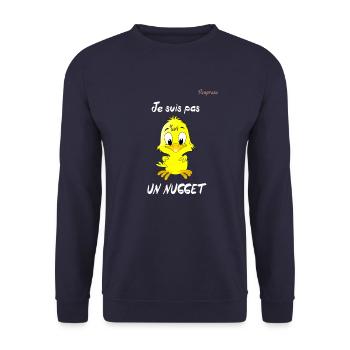 I am not a nugget - Unisex Sweatshirt - navy - Front - Alina (178cm) & Michal (187cm)