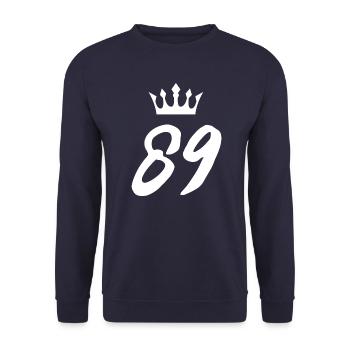 89 Number crown - Unisex Sweatshirt - navy - Front - Alina (178cm) & Michal (187cm)