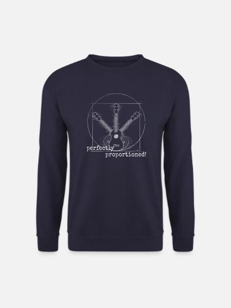 Perfectly Proportioned! Vitruvian Soprano Ukulele - Unisex Pullover - Navy