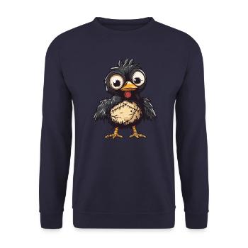 Hahn Halloween Zombie - Unisex Pullover - Navy - Vorne - Alina (178cm) & Michal (187cm)