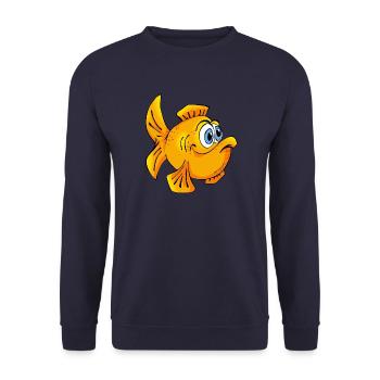 Poisson bande dessinée comique poisson rouge - Sweat-shirt Unisexe - marine - Devant - Alina (178cm) & Michal (187cm)