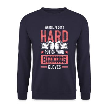 Boxing Boxing Gloves - Unisex Sweatshirt - navy - Front - Alina (178cm) & Michal (187cm)