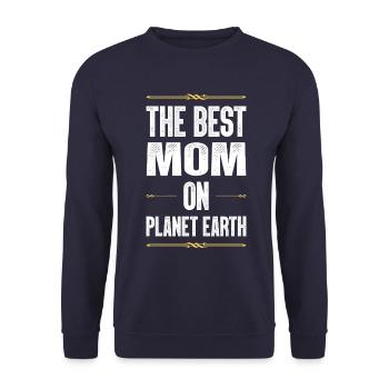 Beste Mom Mama Zitat Mutter - Unisex Pullover - Navy - Vorne - Alina (178cm) & Michal (187cm)