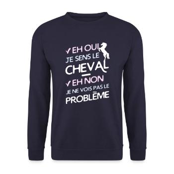 Je sens le cheval - Sweat-shirt Unisexe - marine - Devant - Alina (178cm) & Michal (187cm)