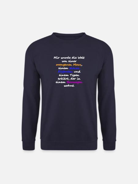 orangene maus weiss - Unisex Pullover - Navy
