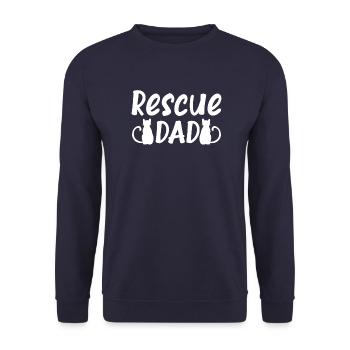 Père de secours chat fête des pères Papa - Sweat-shirt Unisexe - marine - Devant - Alina (178cm) & Michal (187cm)
