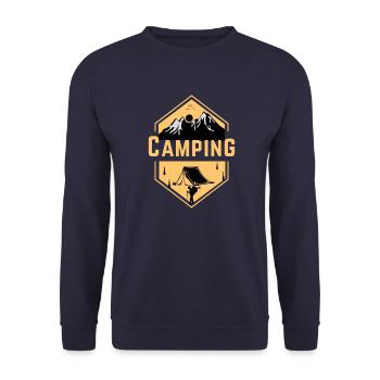 Camping Camper Camping Adventure Mountaineering Mountains - Unisex Sweatshirt - navy - Front - Alina (178cm) & Michal (187cm)