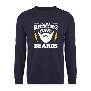 Electrician Electrical Engineering Electrical Engineer Bart - Unisex Sweatshirt - navy - Front - Alina (178cm) & Michal (187cm)