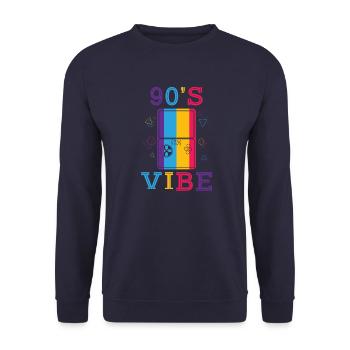 J’adore les années 90 - Sweat-shirt Unisexe - marine - Devant - Alina (178cm) & Michal (187cm)