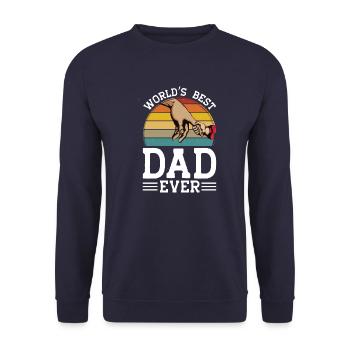 Welt Bester Vater Dad Vatertagsgeschenk Papa Stolz - Unisex Pullover - Navy - Vorne - Alina (178cm) & Michal (187cm)