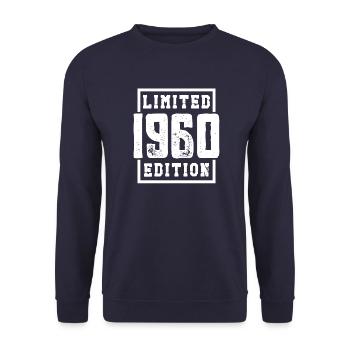 Vintage 1960 born Birthday 1960 Gift - Unisex Sweatshirt - navy - Front - Alina (178cm) & Michal (187cm)