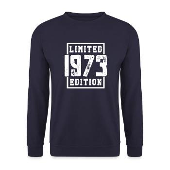 1973 Original Vintage '73 Birthday 70s - Unisex Sweatshirt - navy - Front - Alina (178cm) & Michal (187cm)