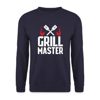 Meat Grill Chef GrillIng Bratwurst Charcoal - Unisex Sweatshirt - navy - Front - Alina (178cm) & Michal (187cm)