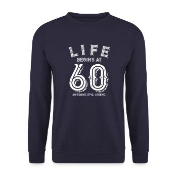 Gift for the 60th birthday 60 years saying - Unisex Sweatshirt - navy - Front - Alina (178cm) & Michal (187cm)
