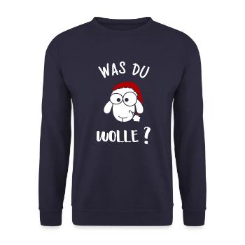Lustiges Schaf Weihnachten - Unisex Pullover - Navy - Vorne - Alina (178cm) & Michal (187cm)