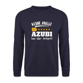 Keine Angst - 5 Sterne Azubi bei der Arbeit - Unisex Pullover - Navy - Vorne - Alina (178cm) & Michal (187cm)
