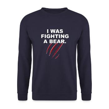 I was fighting a bear - Unisex Sweatshirt - navy - Front - Alina (178cm) & Michal (187cm)