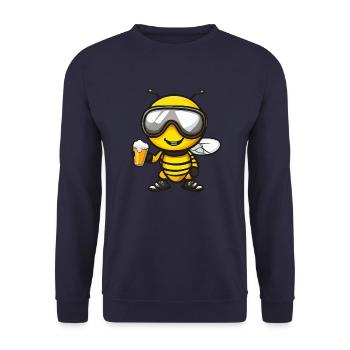Bee après-ski beer - Unisex Sweatshirt - navy - Front - Alina (178cm) & Michal (187cm)
