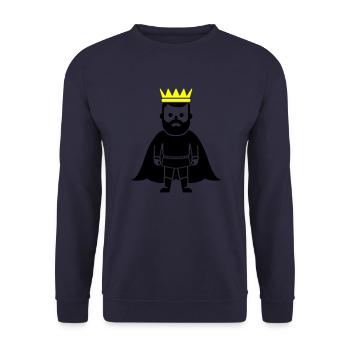 King - Unisex Sweatshirt - navy - Front - Alina (178cm) & Michal (187cm)
