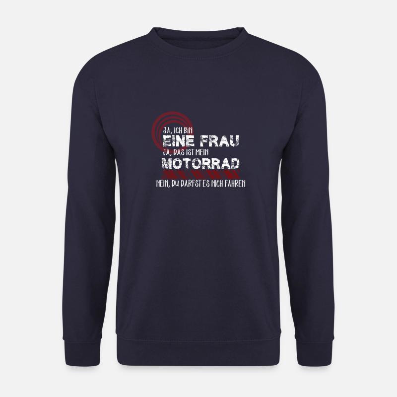 Motorrad - Ja ich bin eine Frau Geschenk - Unisex Pullover - Navy
