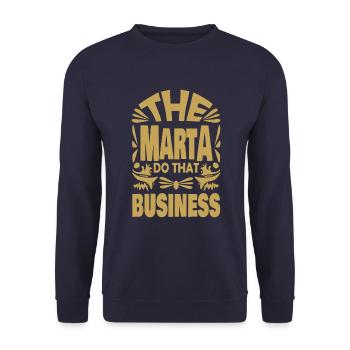 The Marta do that business - Unisex Pullover - Navy - Vorne - Alina (178cm) & Michal (187cm)
