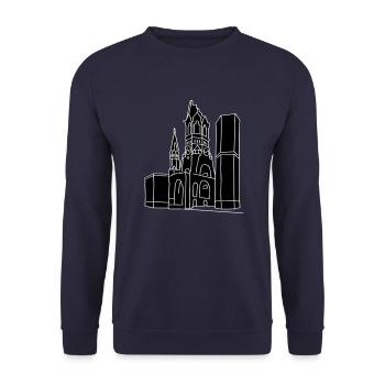 Gedächtniskirche Berlin 2 - Unisex Pullover - Navy - Vorne - Alina (178cm) & Michal (187cm)