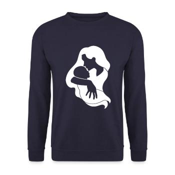 Silhouette enfant mère - Sweat-shirt Unisexe - marine - Devant - Alina (178cm) & Michal (187cm)