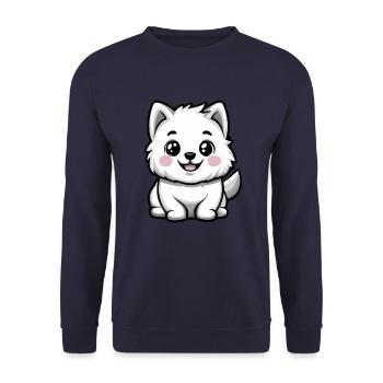 Chien Samoyède Mignon - Sweat-shirt Unisexe - marine - Devant - Alina (178cm) & Michal (187cm)