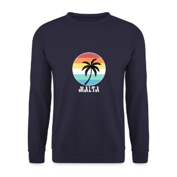 Malta - Unisex Pullover - Navy - Vorne - Alina (178cm) & Michal (187cm)