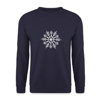 Schneeflocke - Unisex Pullover - Navy - Vorne - Alina (178cm) & Michal (187cm)