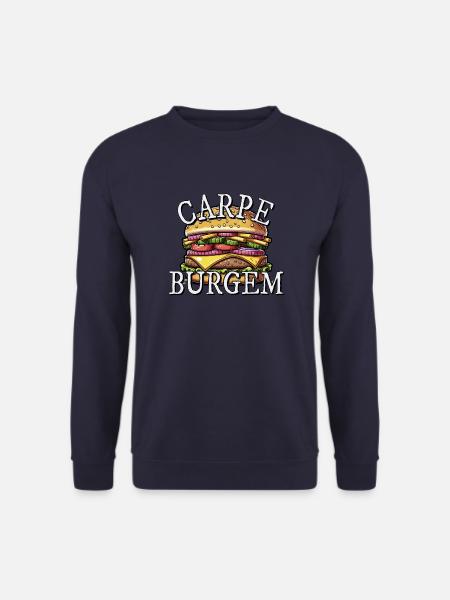 Carpe Burgem! Burger Wortspiel Cheeseburger Fun - Unisex Pullover - Navy