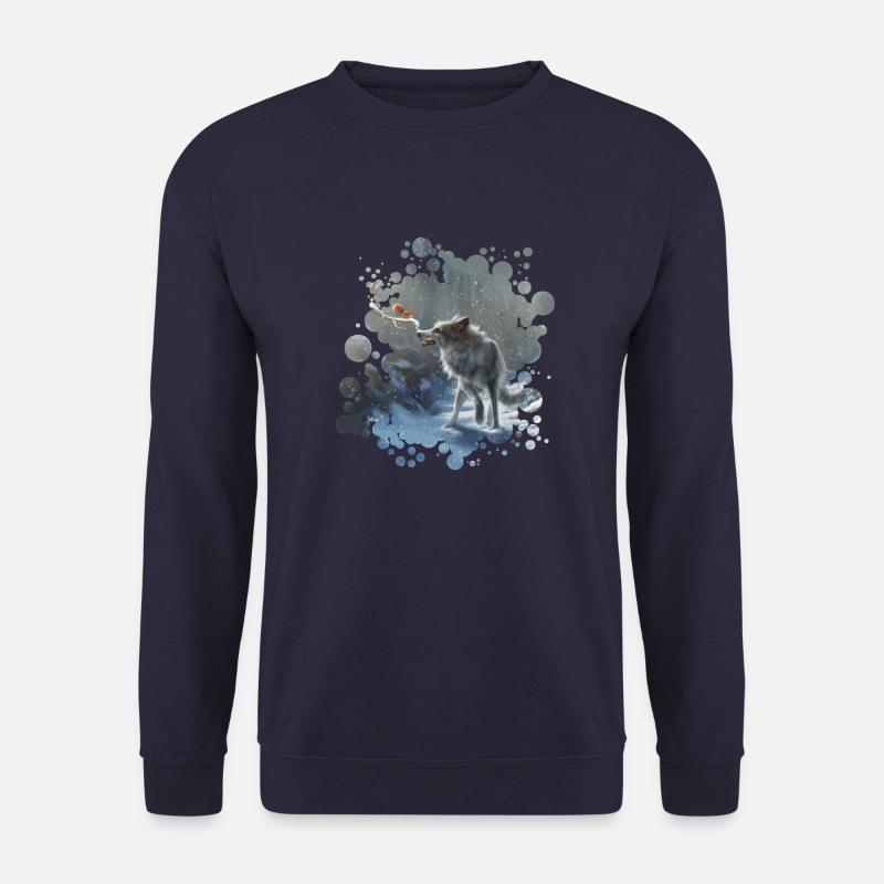 Wolf Eichhörnchen Winter - Unisex Pullover - Navy