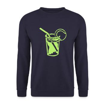 tennis glass cocktail straw ball - Unisex Sweatshirt - navy - Front - Alina (178cm) & Michal (187cm)