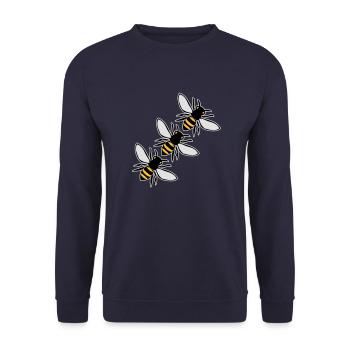 Bienen fliegen - Unisex Pullover - Navy - Vorne - Alina (178cm) & Michal (187cm)