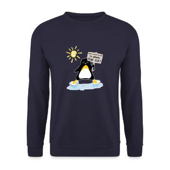 pingui BREAK ICE - Unisex Sweatshirt - navy - Front - Alina (178cm) & Michal (187cm)