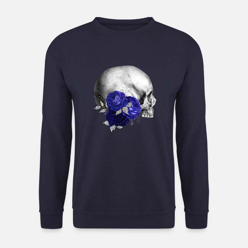 Nuit fleurs gothique goth crâne mort crâne punk - Sweat-shirt Unisexe - marine