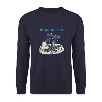 never count electric sheep - Unisex Pullover - Navy - Vorne - Alina (178cm) & Michal (187cm)